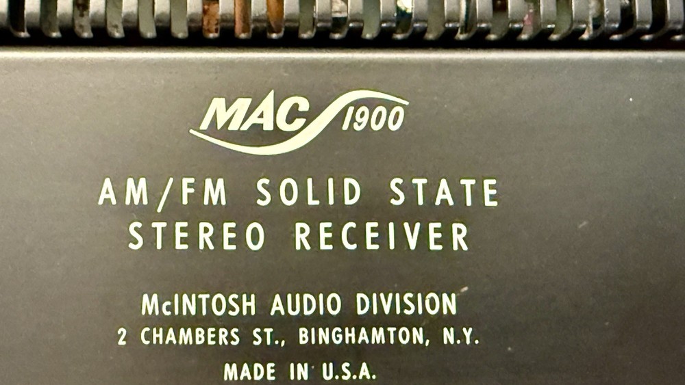 Near Mint! MAC-1900 Fully Serviced