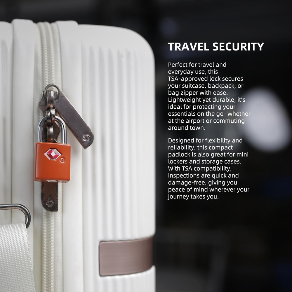 Luggage Locks TSA Approved 4 Pack, Small Lock with Key for Suitcase, Backpack...