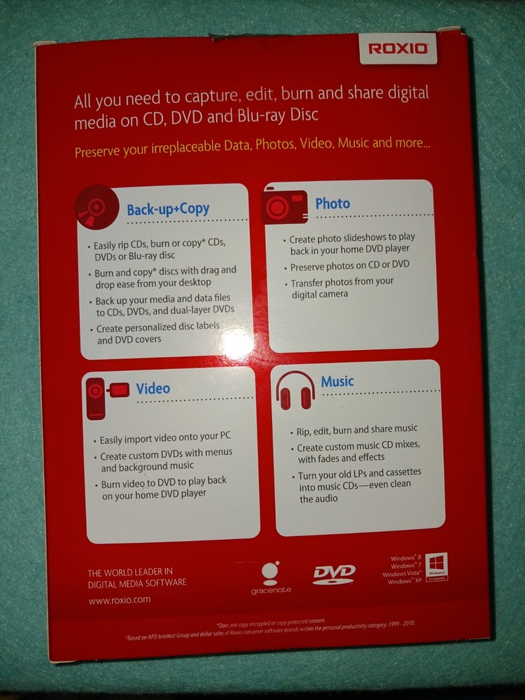 Roxio Easy CD & DVD Burning Software for PC, New Sealed