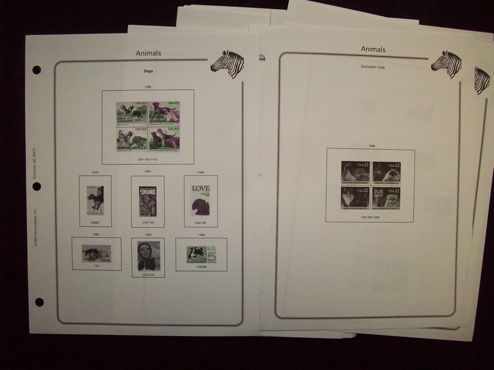 Minkus 100 Topical Album Pages - Animals 8-1/2" x 11" New Unopened Packages! |