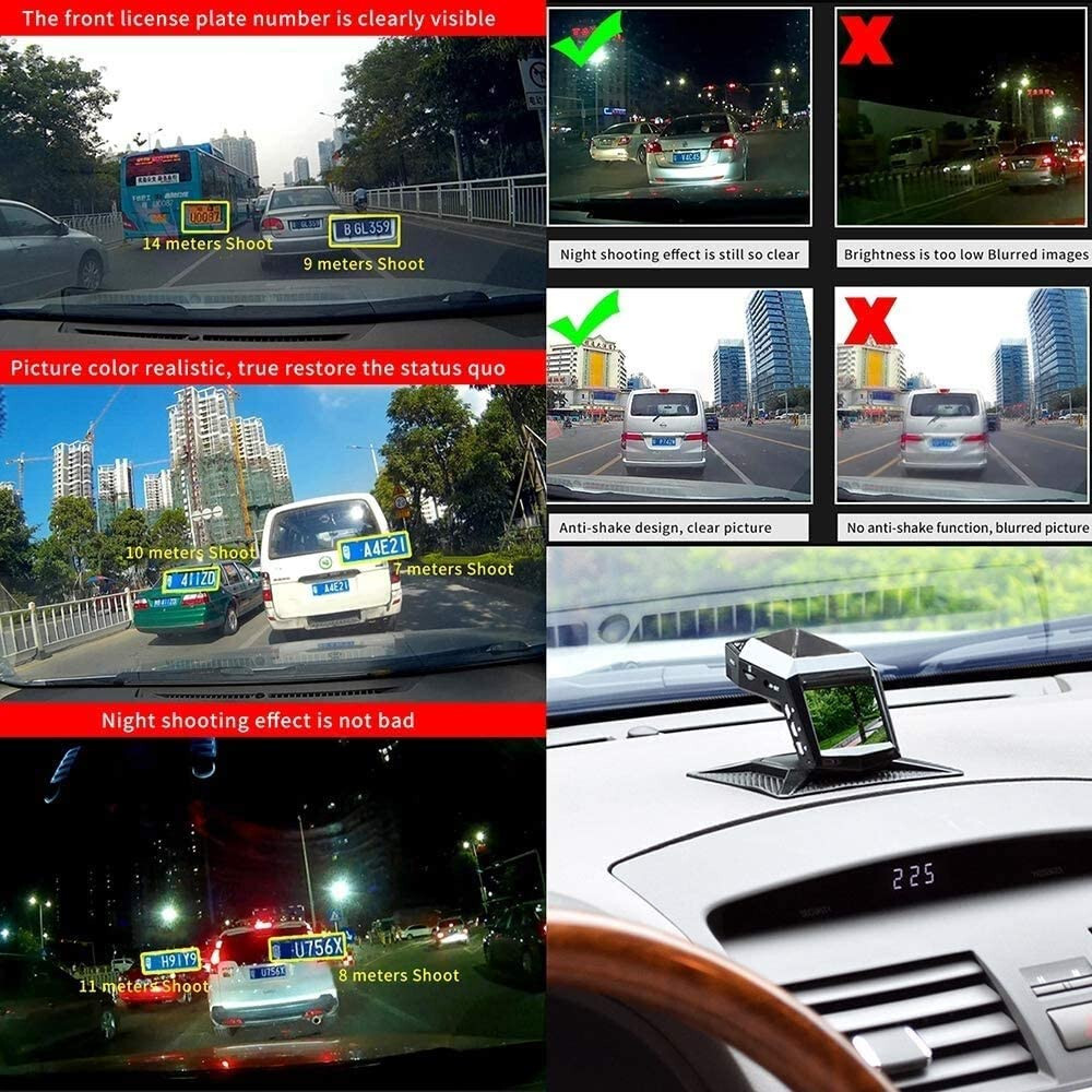 1080P Car Dash Cam DVR Video Recorder Loop Recording G-sensor Motion Detection