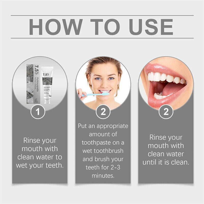 7.5% Hydroxyapatite Toothpaste Remove Yellow Tooth Stains For Sensitive Teeth~