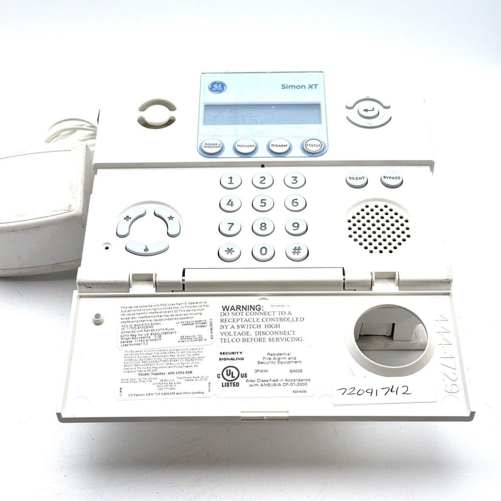 GE SIMON XT 600-1054-95R Wireless Security Panel And Power Supply