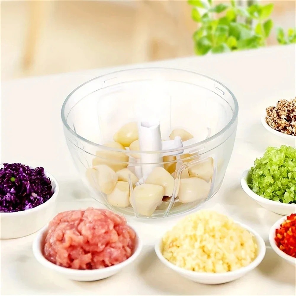 Mini Manual Hand Food Chopper Portable Pull String Vegetable Garlic Grinder