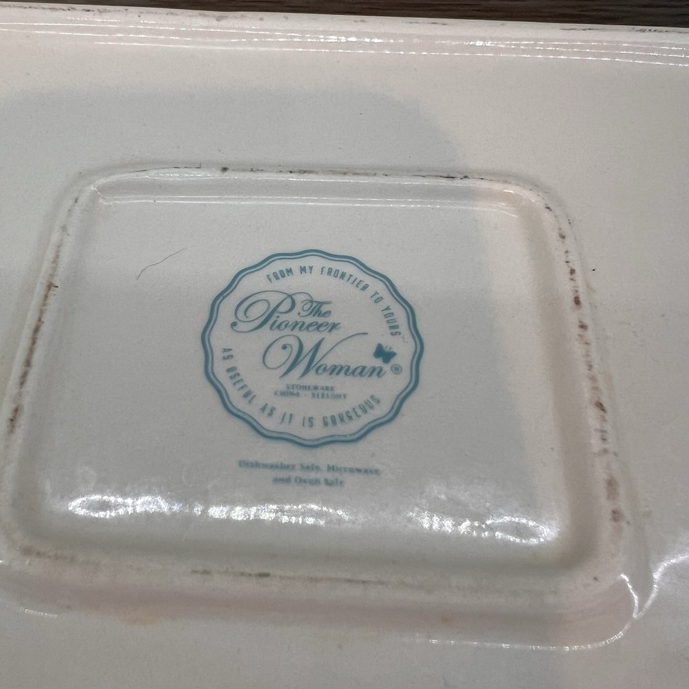 Pioneer Woman MINT 2-Piece Rectangular Ruffle Top Ceramic Bakeware Set