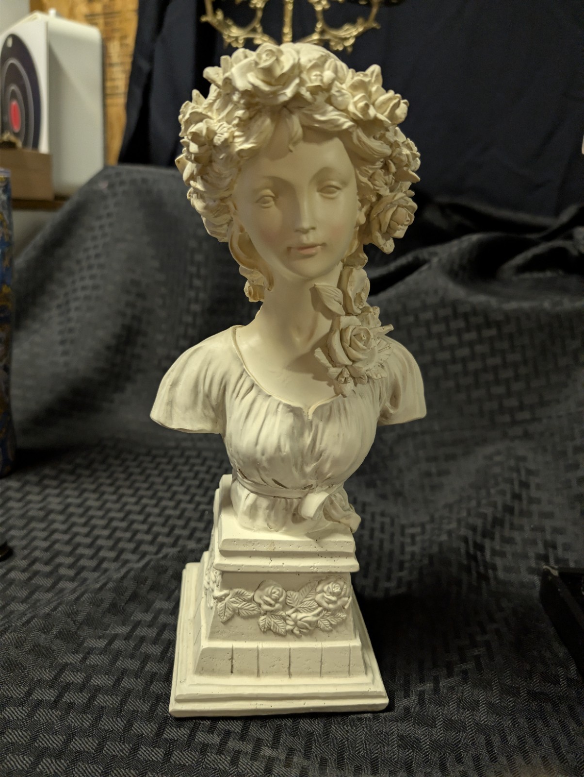 Art Nouveau alabaster bust of a woman by Adolfo Cipriani.