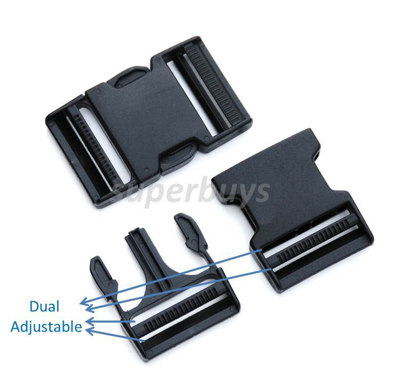 50mm Dual Adjustable Side Quick Release Buckle Clip Cord Strap Backpack Bag DA