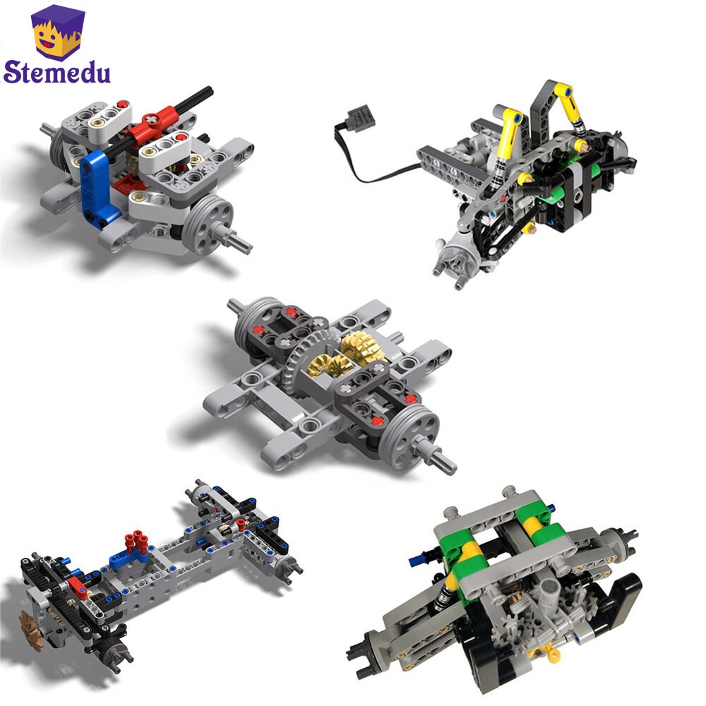 Technical Building Blocks Front Wheel Steering Rear Wheel Differential MOC Model