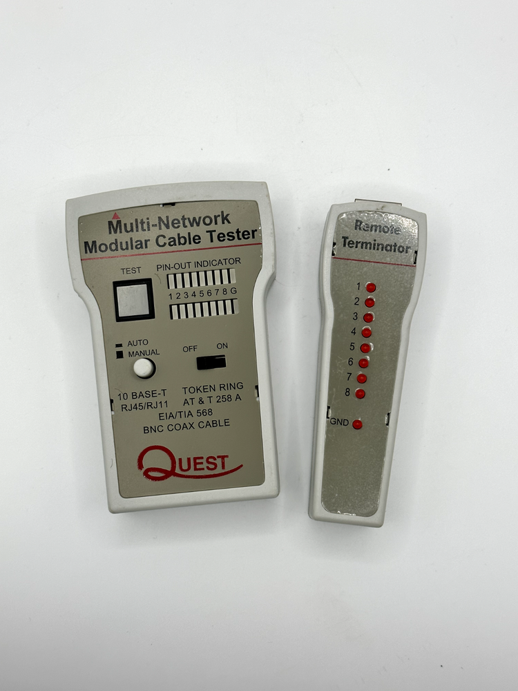 Quest Lan TTE-9000 Multi-Network Modular Cable Tester w/ Remote Terminator