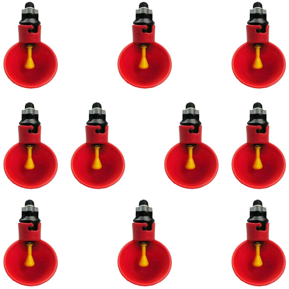 US 10-20 Pcs Poultry Drinker Water Automatic Plastic Bird Drinker Cups Dispenser