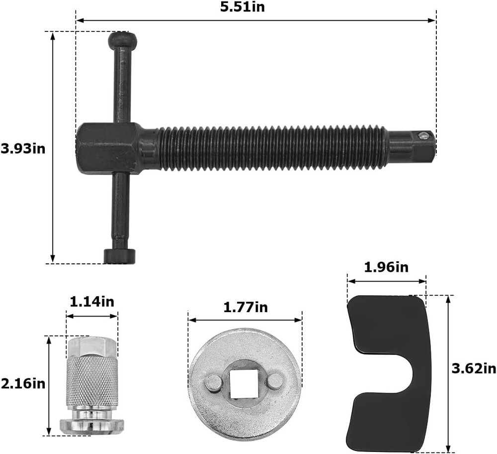 Versatile 3-Piece Brake Caliper Winding Tool Set for Efficient Brake Maintenance