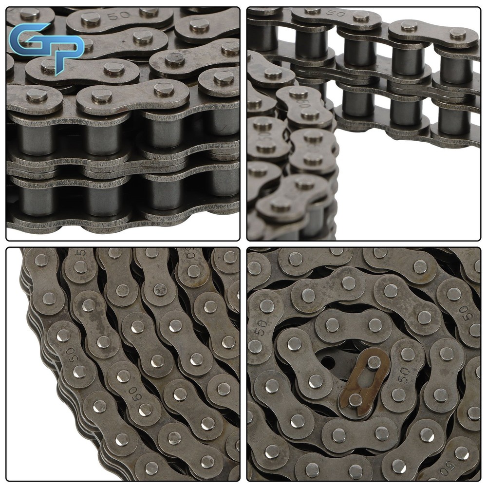 #50-2 Double Strand Duplex Roller Chain 10 Ft with 2 Connecting Link