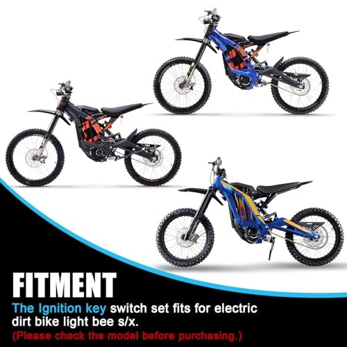 Motorcycle Ignition Key Switch Set, PSLER Ebike Ignition Switch with Key Fit