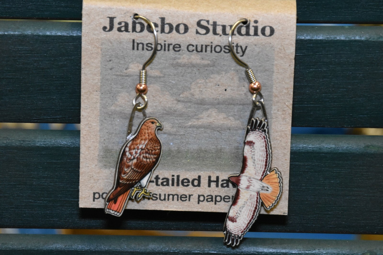 Jabebo Earrings Red-tailed Hawk