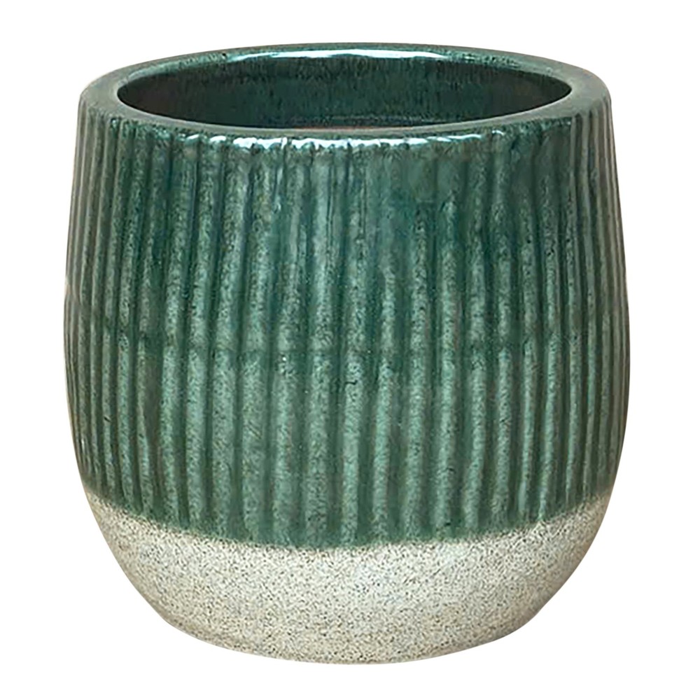6" Green Sable Planter Elegant Green Ceramic Pot