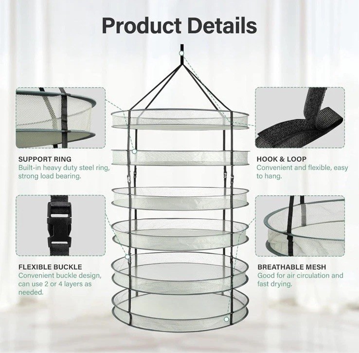 iPower 6-Tier Foldable Collapsible Mesh Clothes Hanging Dryer Drying Rack