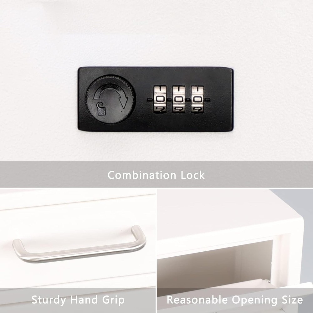 xydled Wall-Mount Mailbox with Combination XL Large, White Lock