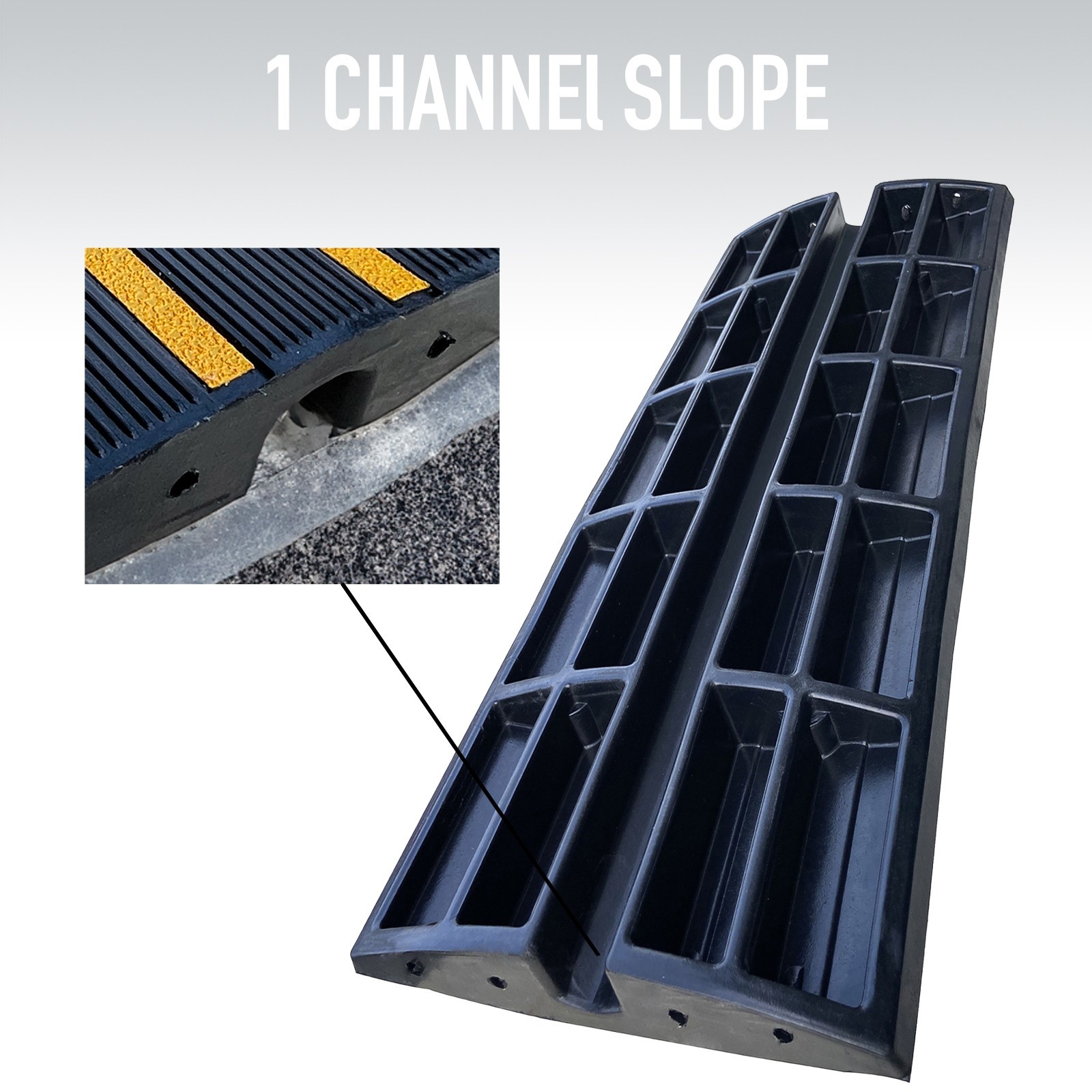 2.6" Rise Rubber Driveway Curb Ramp 15T Heavy Duty Load Threshold Ramp 1 PACK
