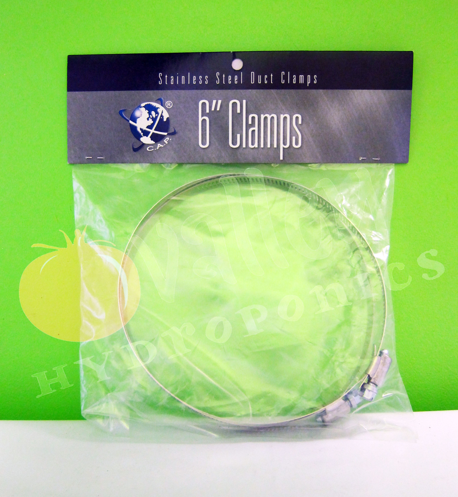 C.A.P. 6" 8" 10" 12" STAINLESS STEEL DUCT CLAMPS Pair Worm Drive Adjustable Fit