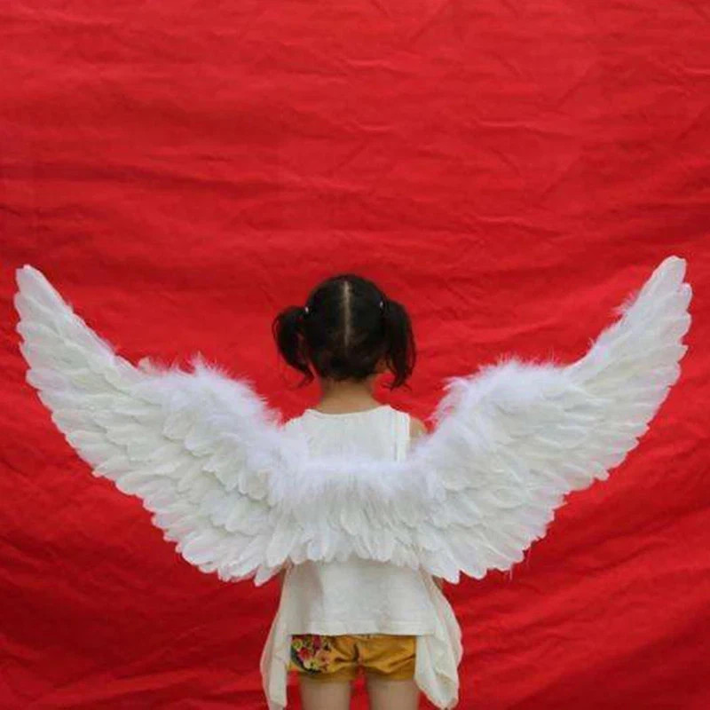 White Angel Feather Wings Set – Halo & Wand for Kids and Adults Cosplay