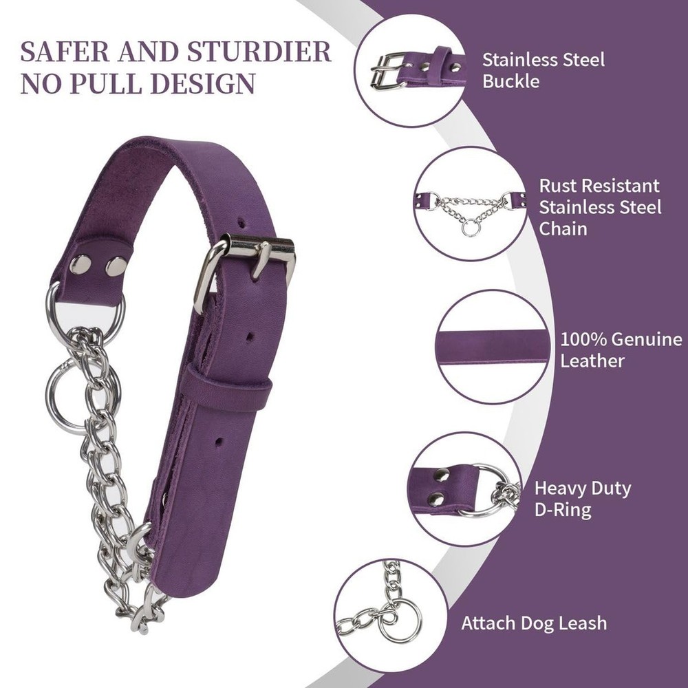 Martingale Collar for Dogs No-Pull Adjustable Training Collar with Stainless ...