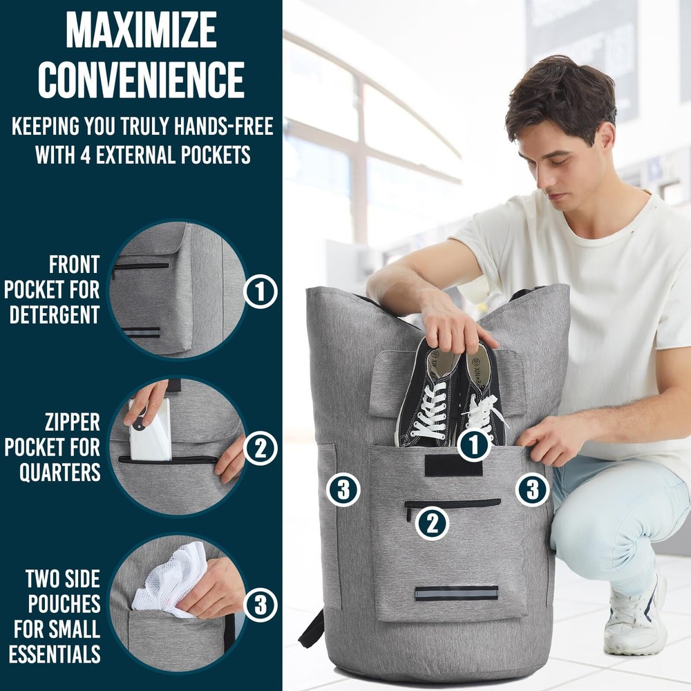 Laundry Bag Extra Large 115L Laundry Backpack Bag Laundry Bags Extra Large He...