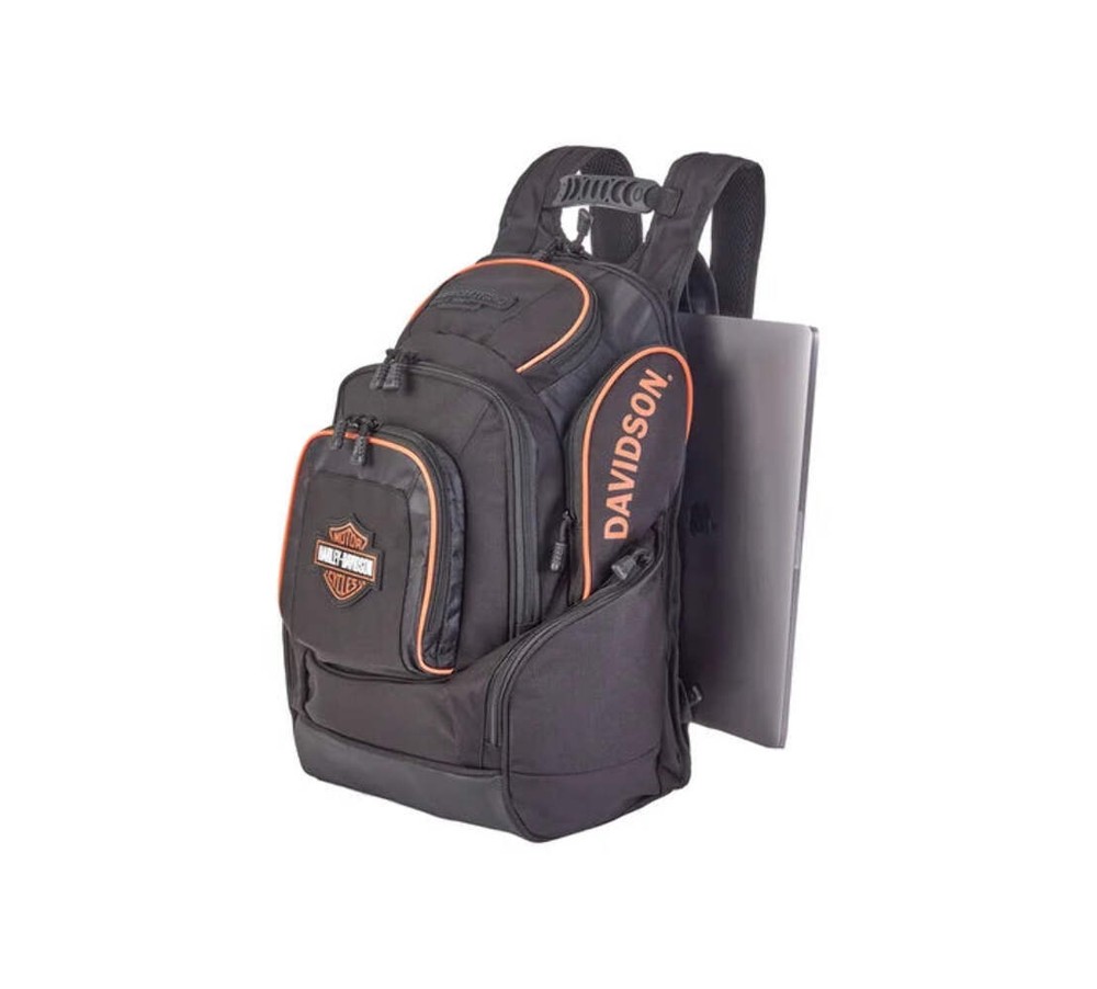 Harley-Davidson® Legend Backpack | Black with Orange