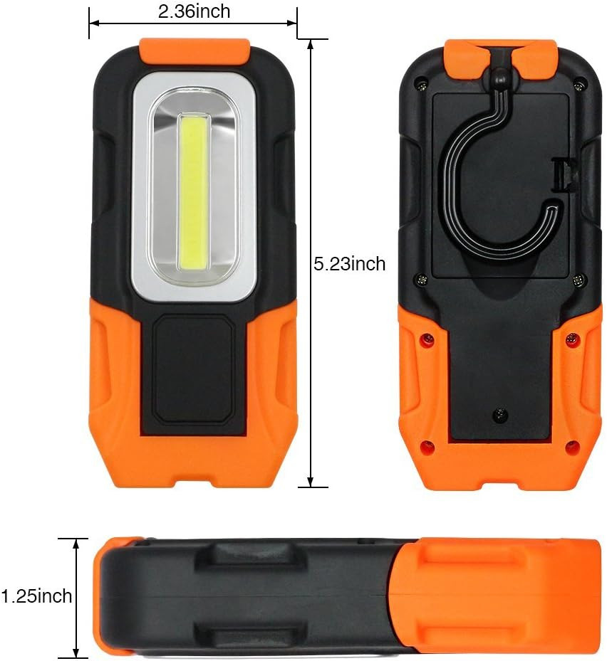 Portable LED Work Light, Hanging Hook & Magnetic Flashlight, Battery Operated CO
