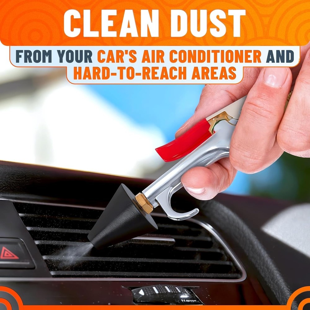 Air Compressor Blower Nozzle for AC Flush with 0.39" Connection - Stainless S...