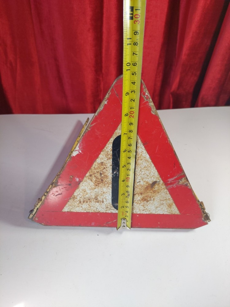 Vintage Iron Warning Triangle Road Sign