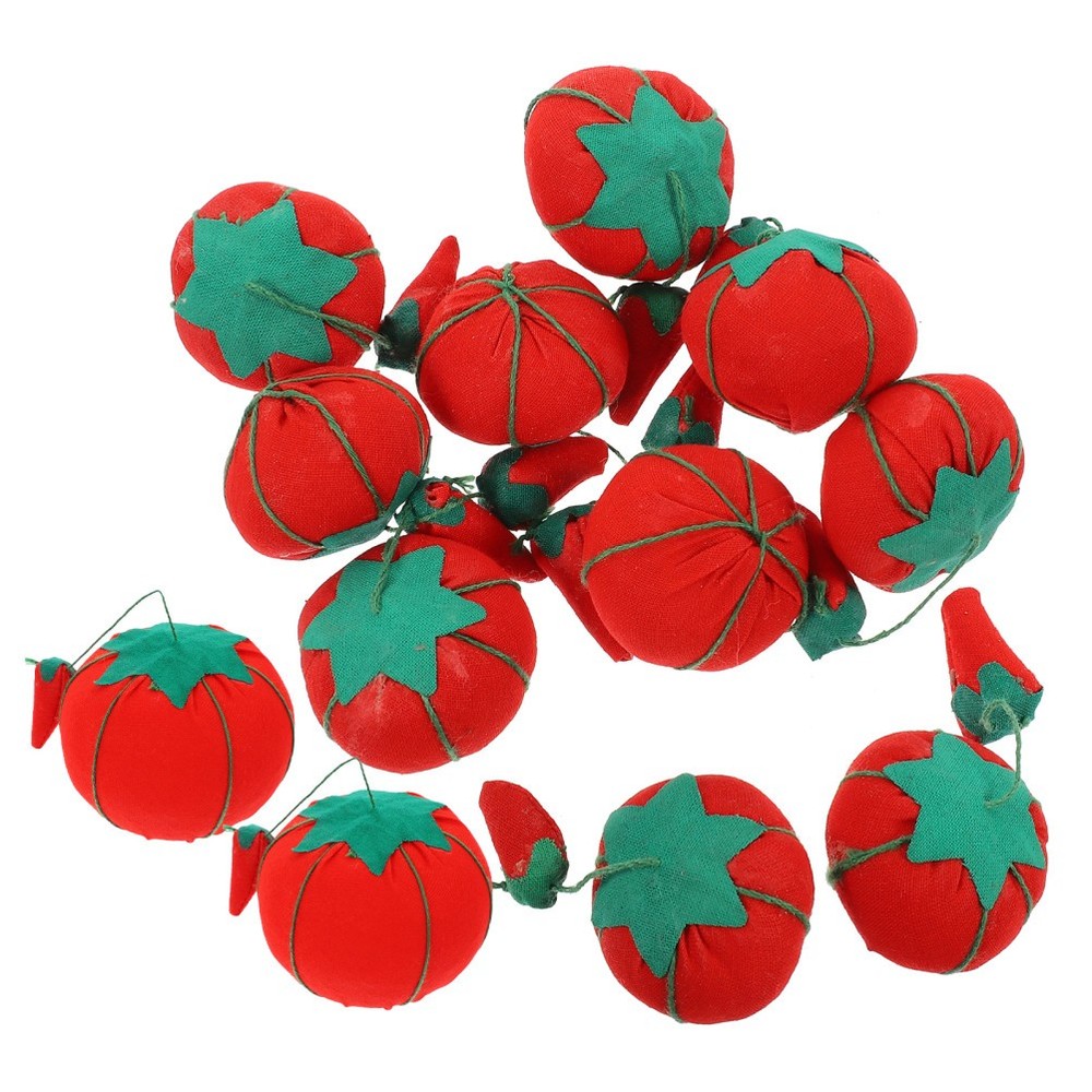 12 Pcs Simulated Tomato Sewing Kit Compact Needle Cushion Delicate