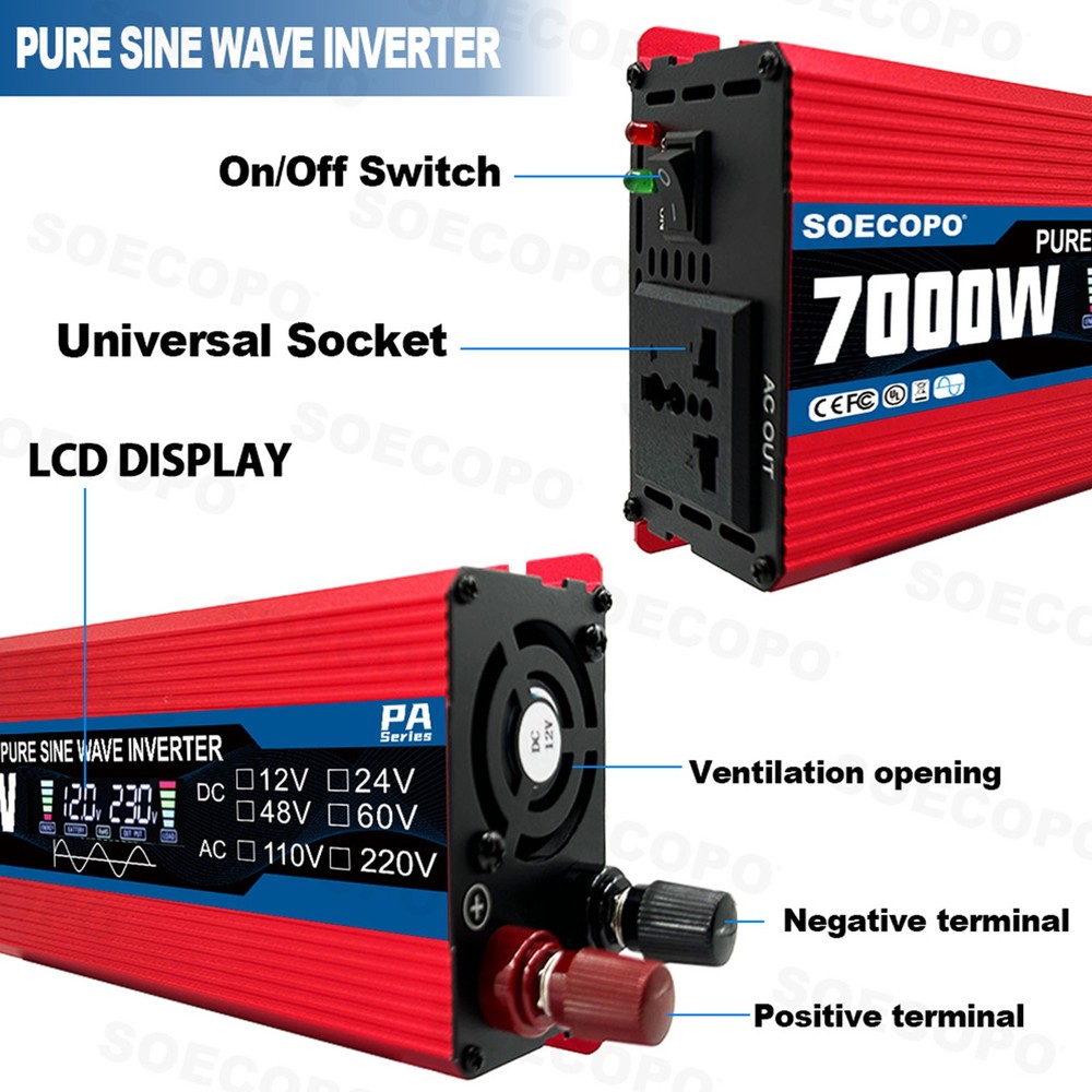 SOECOPO 7000W Solar Energy Kit | 800W Panel + 100A Controller + Inverter