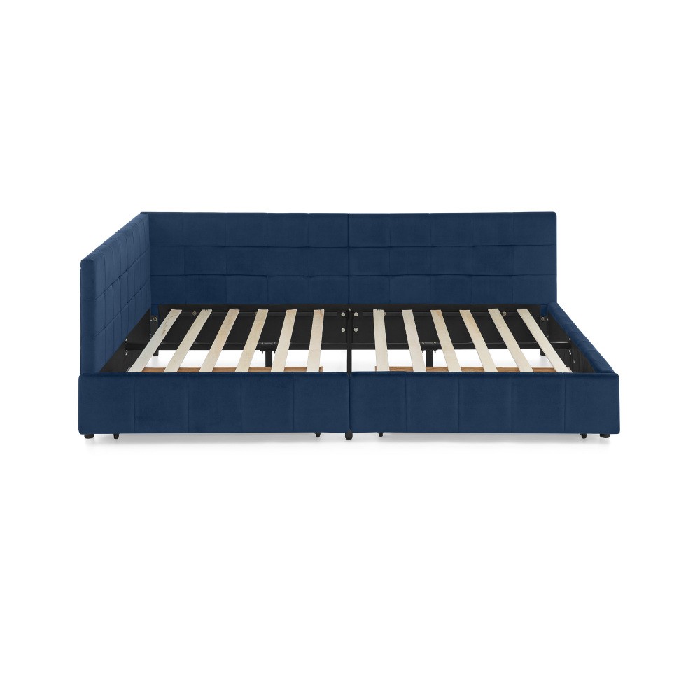 Full Size Storage Upholstered Tufted Bed Frame, Sofa Bed Frame with Comfortable