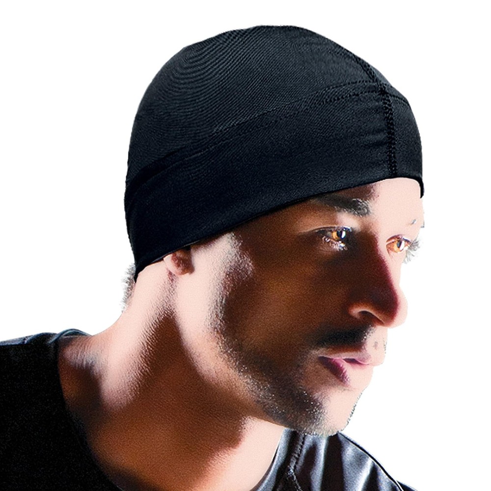 Dri Sweat mens Full Coverage skull caps, Black One Size,