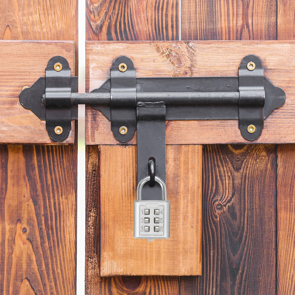 2Pcs Push Button Combination Padlock 6-Digit 3-Position Lock Silver