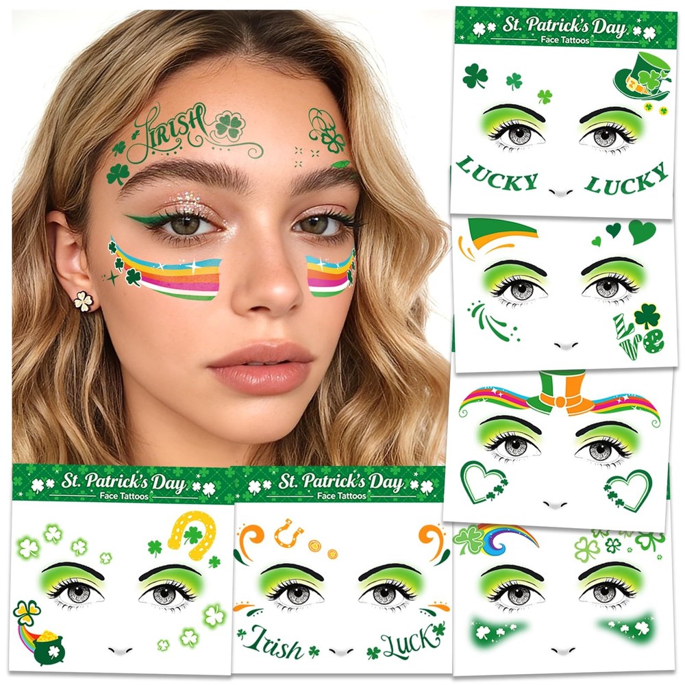 Partywind St Patrick's Day Decorations, Waterproof Temporary Multi-colored