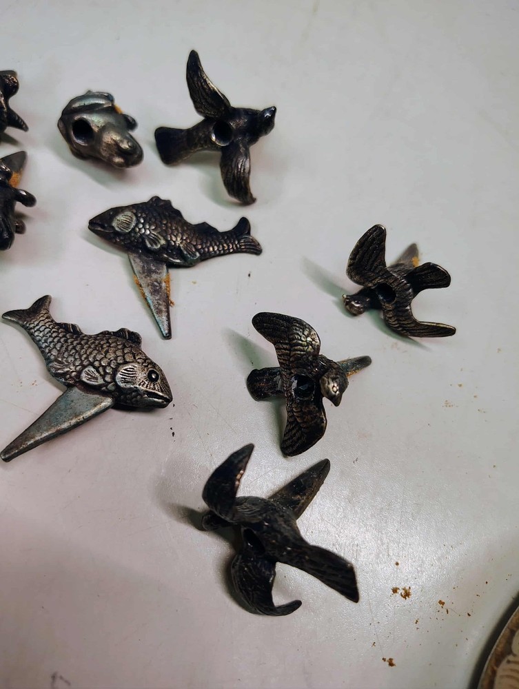 12 Vintge Reed & Barton Silverplated Animal & Bird Birthday Cake Candle Holders