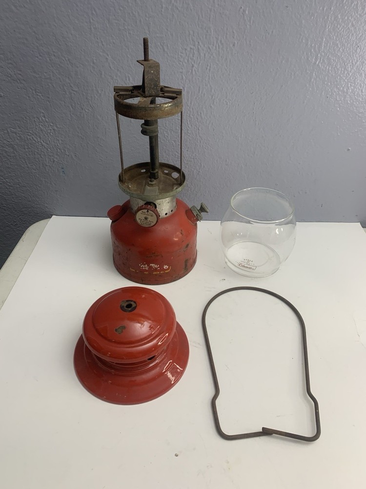 Coleman Lantern Red Model 200A Vintage Camping Light 5-61