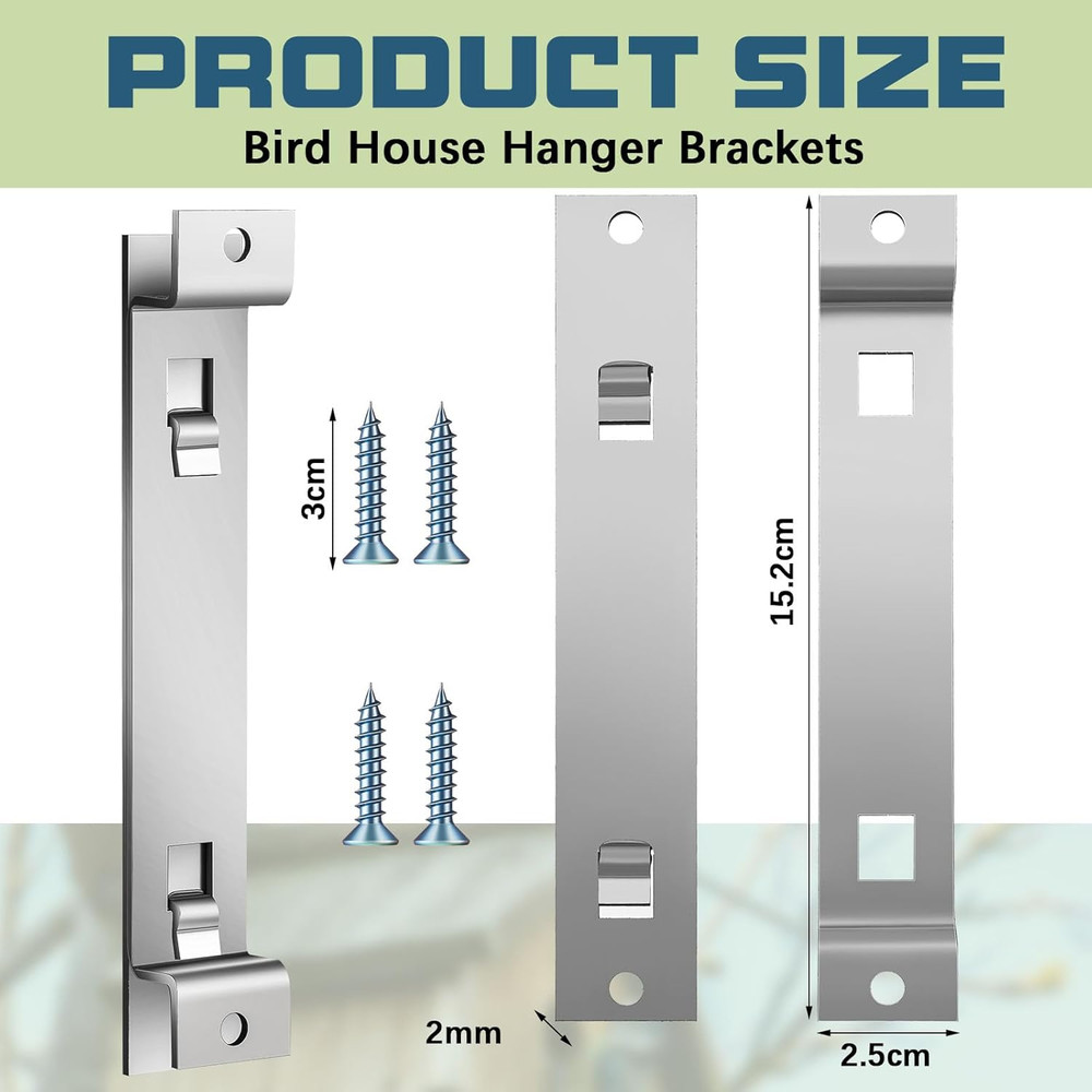 4 Sets Bird House Hanger Bracket Stable Rust Proof Galvanized Steel Mounting ...