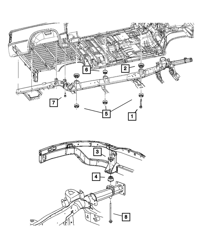 Genuine Mopar Frame To Body Isolator 52013504AB