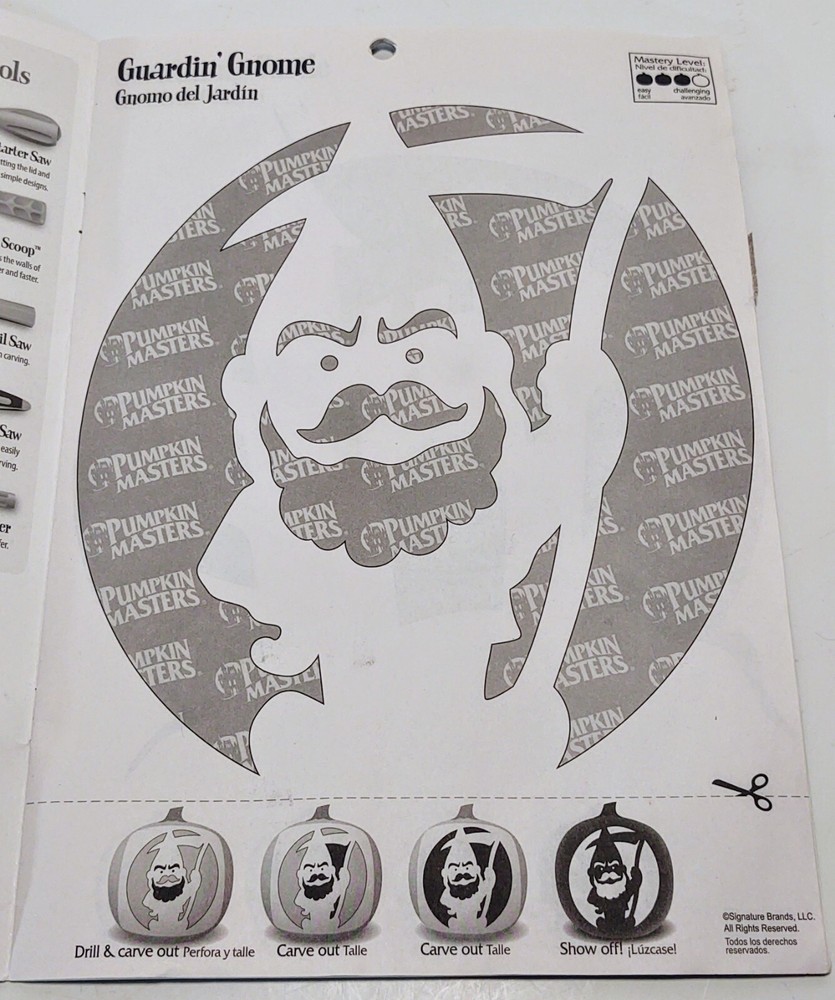 Pumpkin Masters Carving Kit Pattern Book & Pumpkin Pro Stencils & LED Light