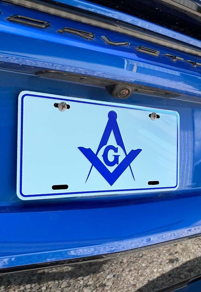 Square & Compass Masonic License Plate