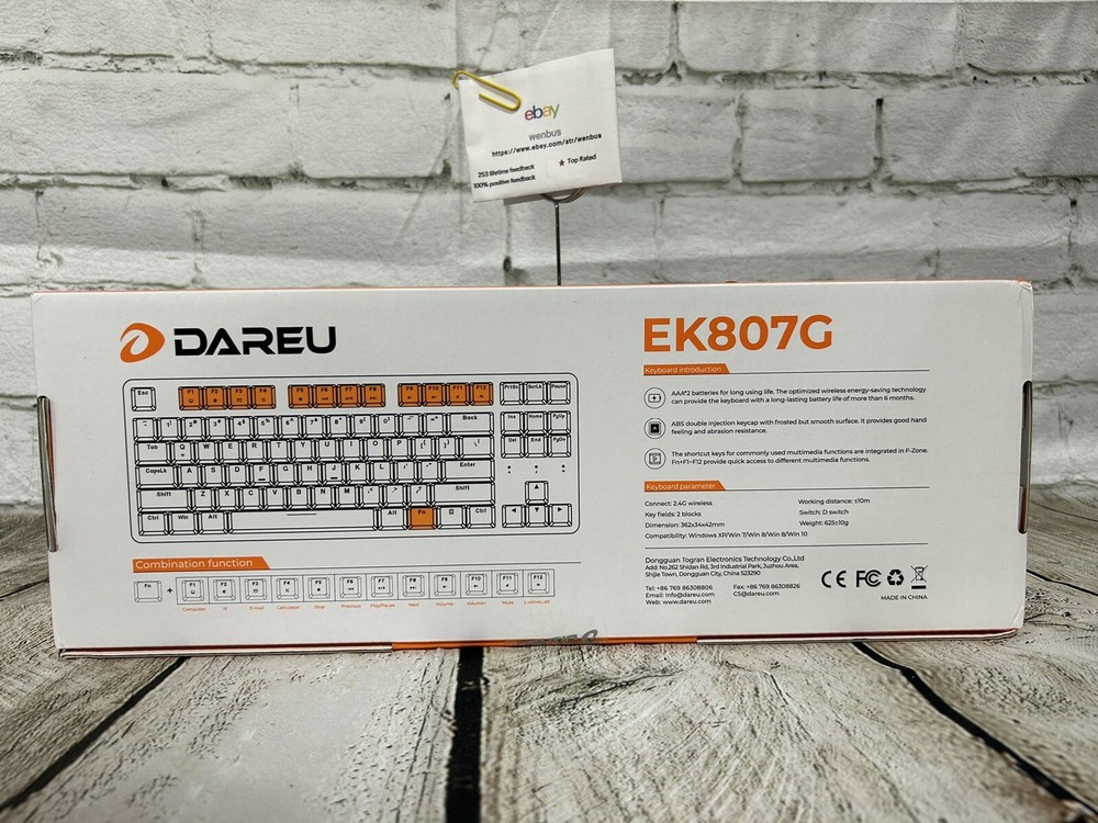 Wireless Working Keyboard, DAREU TKL Ergonomic Mechanical Wireless Keyboard