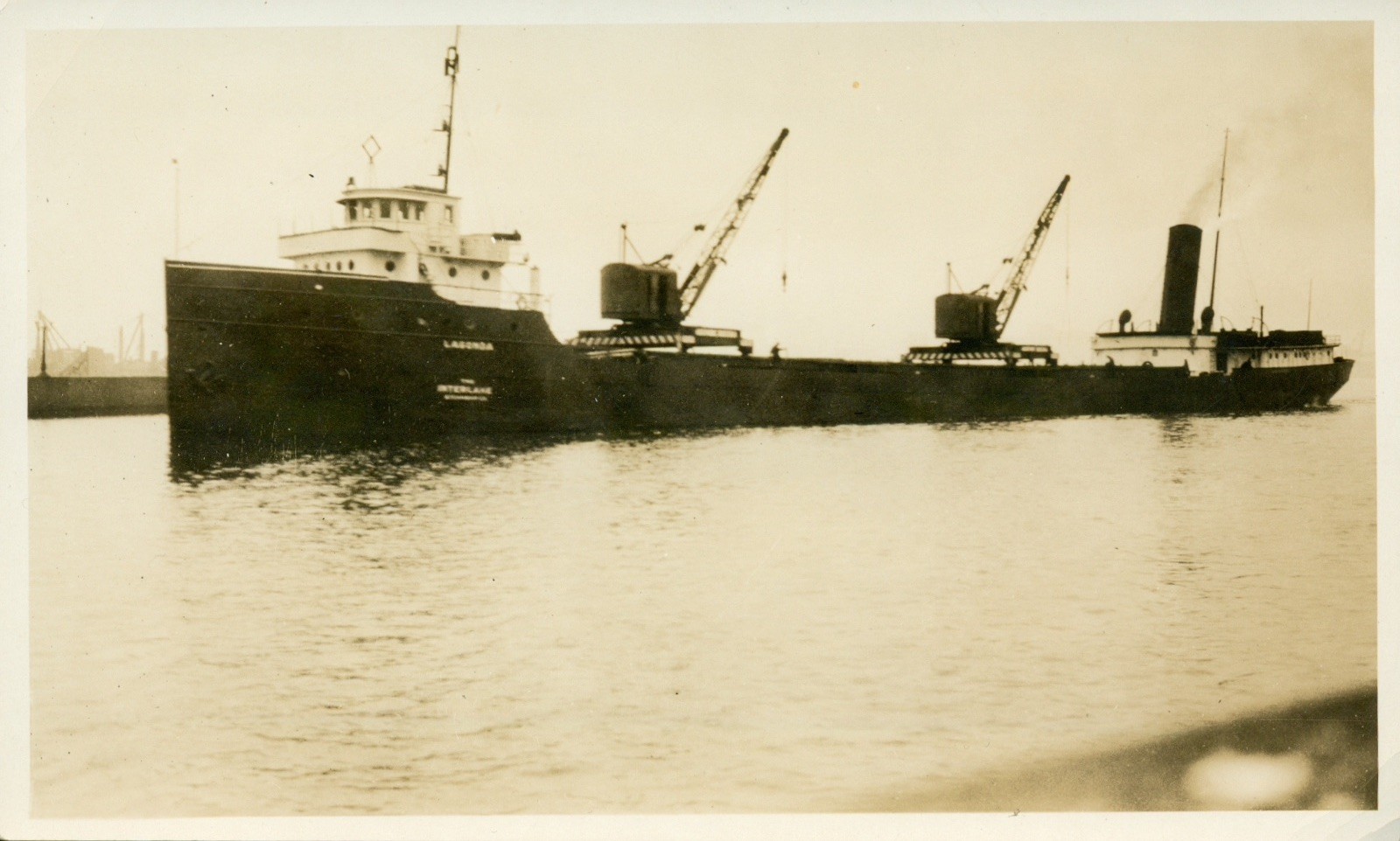 Rare Photo Great Lakes Bulk Freighter Lagonda Interlake Steamship Co c.1916-1926