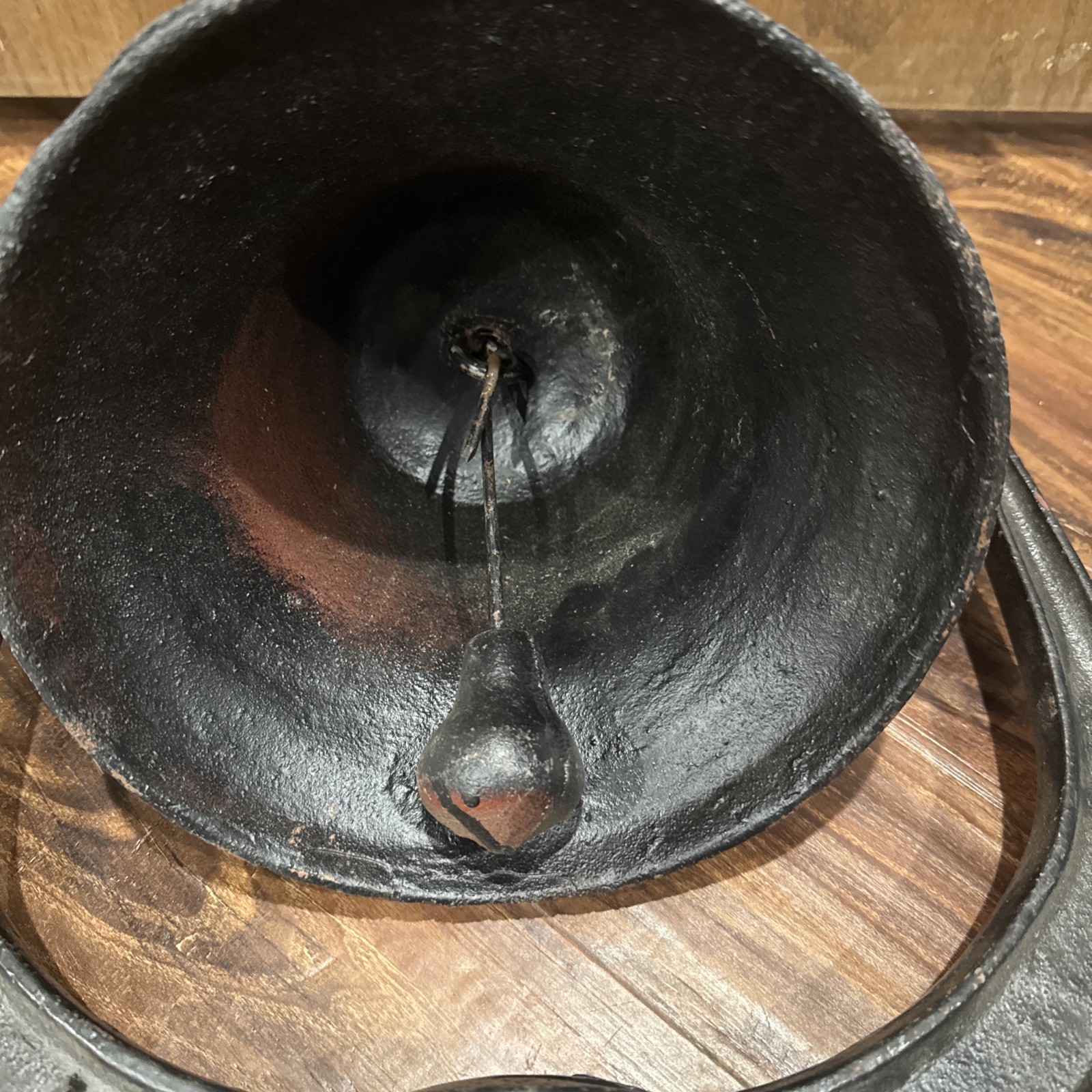 Antique Cast Iron USA Farm School Dinner Church Bell With Yoke 8.5” inches