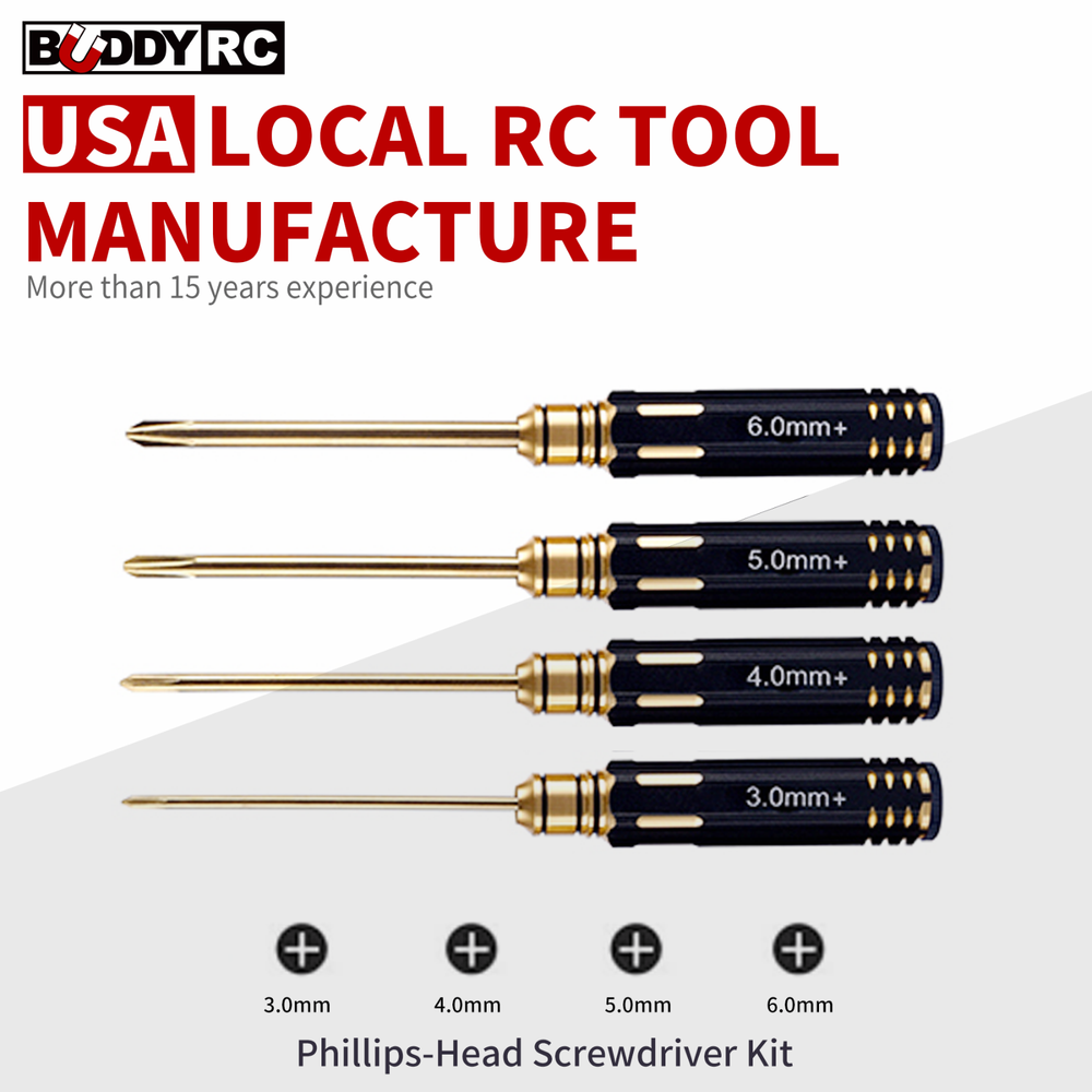 Phillips-Head Screwdriver Set Titanium Nitride Coated Repair Tools Kit(4PCS)