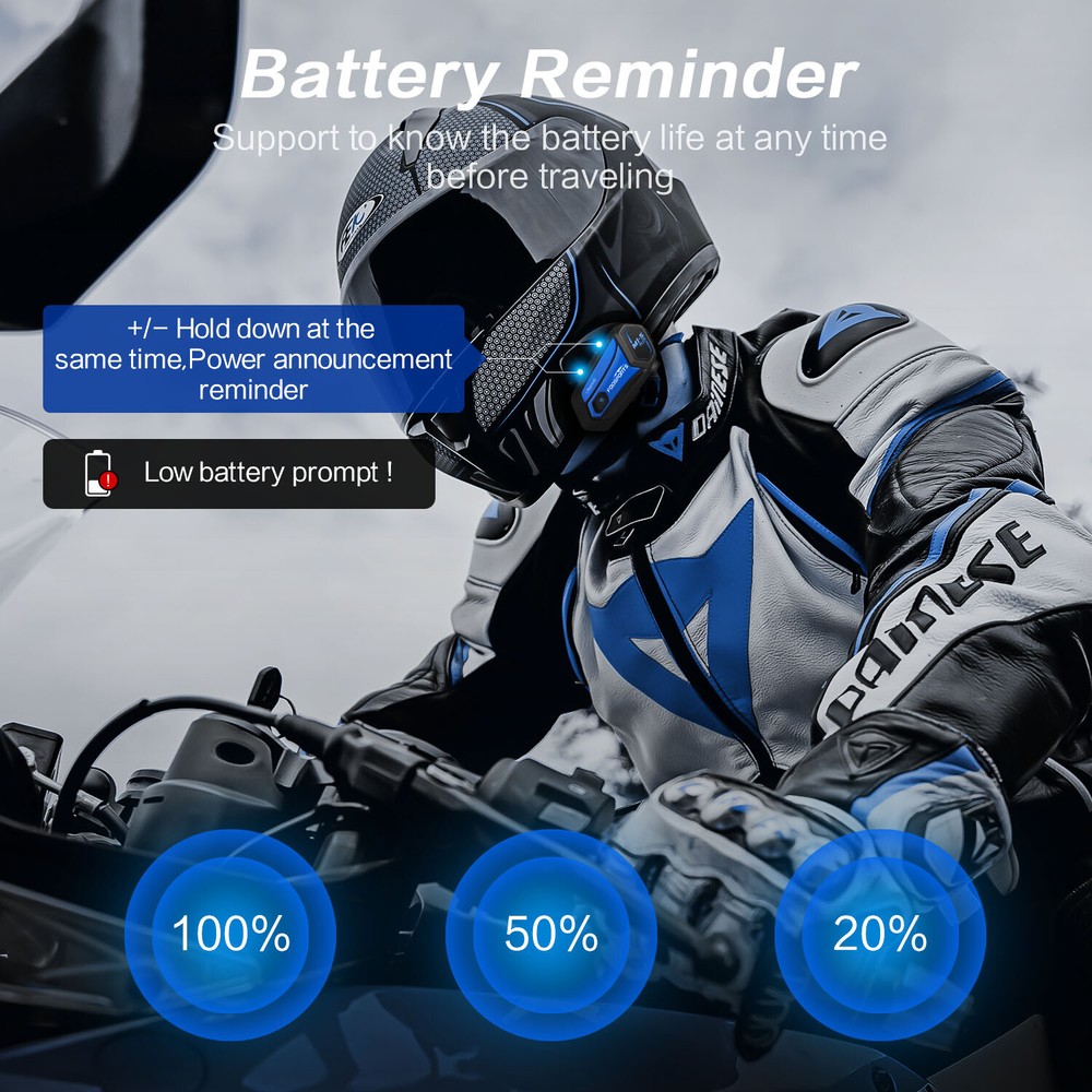 M1-S Plus 8 Riders Group Motorcycle Intercom Helmet Bluetooth Headset 2000m &FM