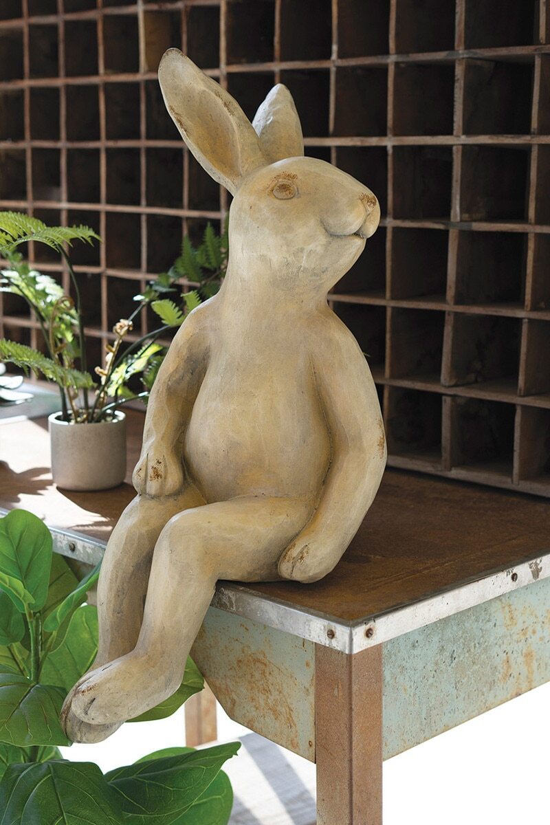 Sitting Bunny Rabbit Figurine Statue Shelf Sitter