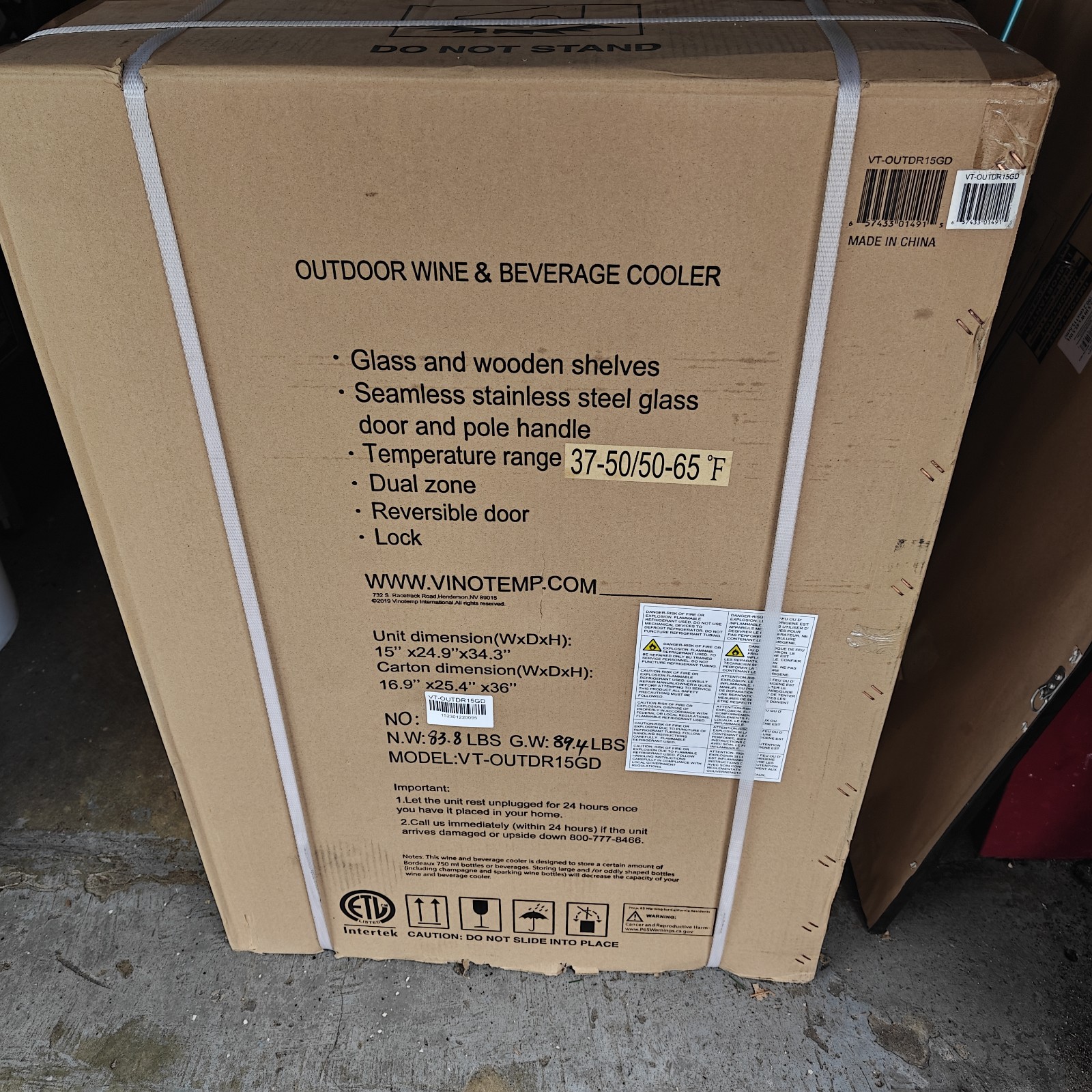 VinoTemp 19 Bottle Outdoor Dual-Zone Wine and Beverage Cooler