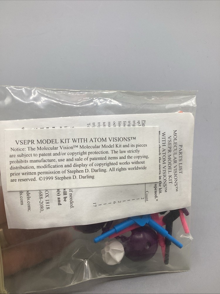 Molecular Visions Vsepr Model Kit With Atom Visions By Darling-NEW